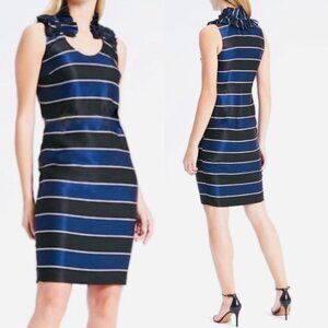 Banana Republic stripe ruffle neck shift dress - Size 0P
